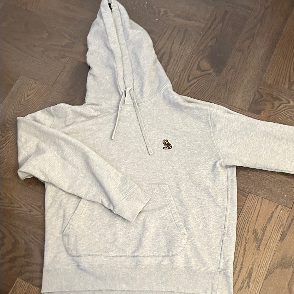 OVO Light Gray Hoodie with Embroidered Owl